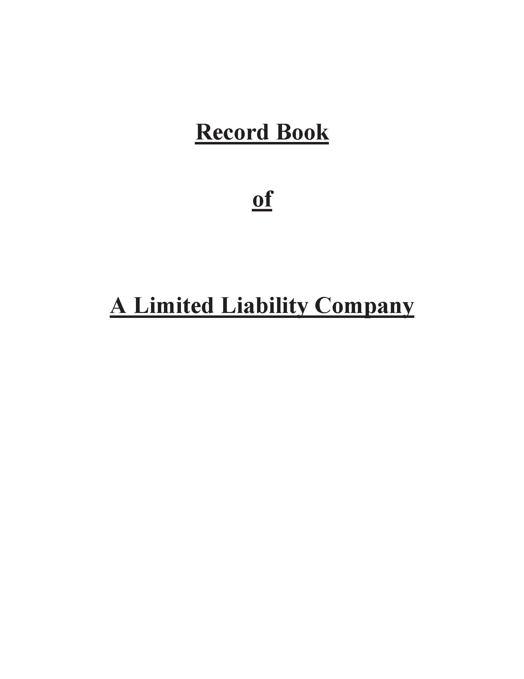 Printed Minutes & Bylaws or Operating Agreement